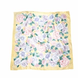 Silk Scarf Floral Peony Pastel